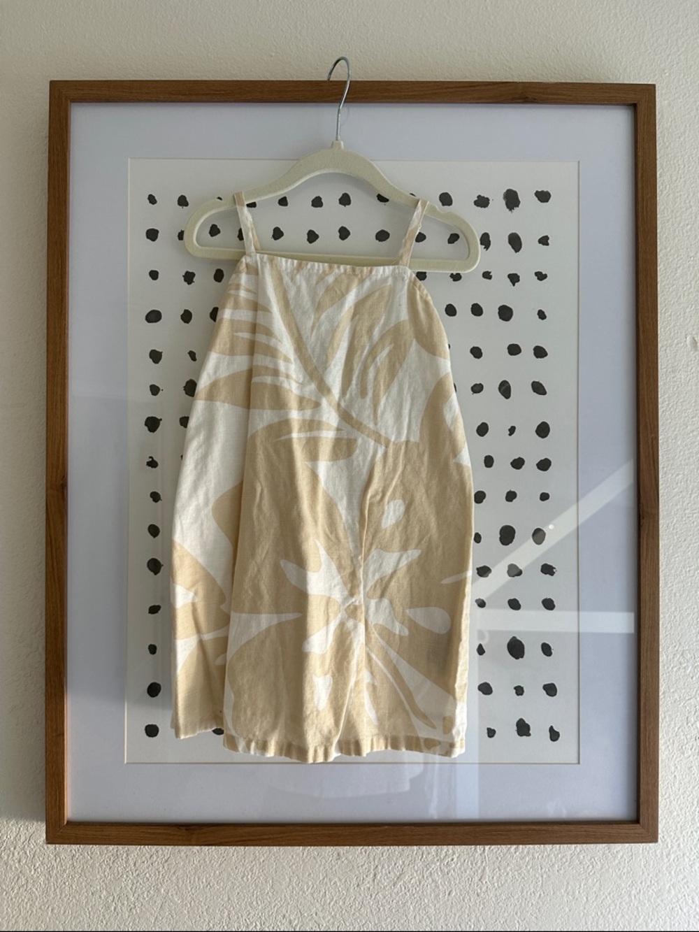 GAP Girls Cream and Tan Botanical-Print Casual Dress